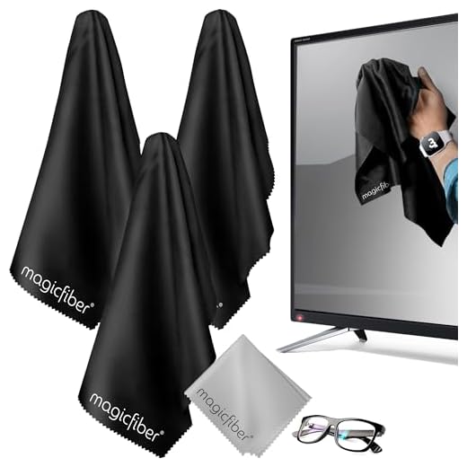 MagicFiber Extra Large Microfiber Cleaning Cloth - Premium Cloth for TV Screens, Windows, Mirrors, Glasses, Lenses, VR, Computers, Monitors, & More