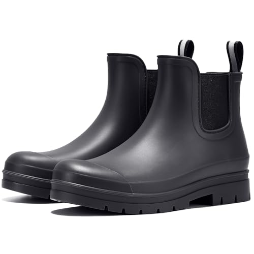 Image of Furuian Women's Ankle Rain Boots Waterproof Chelsea Rain Boots Rubber Boots Women Short Garden Boots Anti Slip Outdoor Lightweight Work Booties
