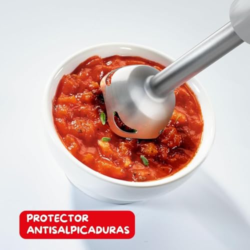 Miniatura 5 de Moulinex Quickchef Dd65ad Batidora De Mano De 1000 W, 10 Velocidades Con Vaso Medidor, Protección Antisalpicaduras, Mango Antideslizante, Alta Potencia Y Velocidades Regulables
