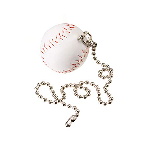 Image of Ceiling Fan Pull Chain Decorative Extension Light Pull Chain Set, Sport Theme Fan String Charm Decorative Extension,Fan Light Chains Ornaments, Baseball Pendant for Ceiling Fans Lights Lamp 2Pack