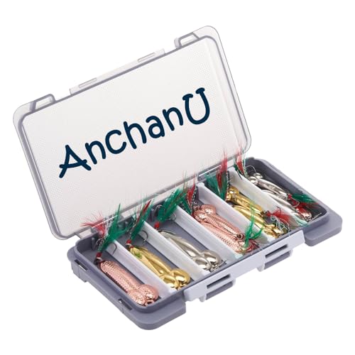 AnchanU Fishing Lures Gag Gift for Men Metal Sequin Spoons with Treble Hooks for Bass, Trout, Mackerel, Grouper in Freshwater and Saltwater - Funny Gifts for Fisherman