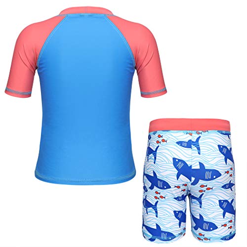 Cotrio Maiô de duas peças crianças meninos sharks rashguard camisas de natação roupa de banho com Sh