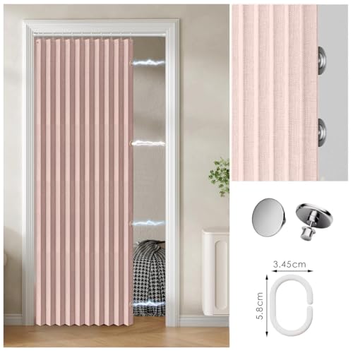 Rideaux de porte pliables magnétiques en rose élégant