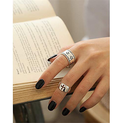 Vintage Cross Sterling Silver Open Statement Ring for Women Girls Men Adjustable Faith Tail Knuckle Wrap Rings Christmas Easter Memorial Jewelryfor Prayer Friends3