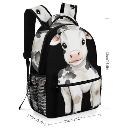 Cute Cow Calf Unisex Backpack Casual Daypacks Lightweight Shoulders Bag for Camping Hiking Travel2