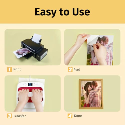 Image of TransOurDream Heat Transfer Paper for Wood (20 Sheets, 8.5x11 inch) Printable Iron on Transfer Paper for Inkjet Printer (Inkjet 1.0)