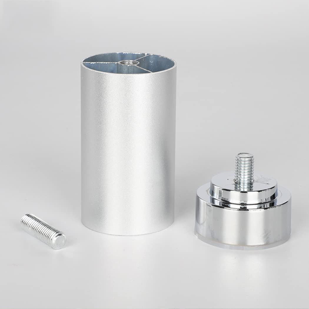 Nogi meblowe ze stopu aluminium, regulowane nóżki, metalowe podstawki do stołu, podpórki do sofy i biurka, szafek, matowe srebro, 4 sztuki (6 cm)