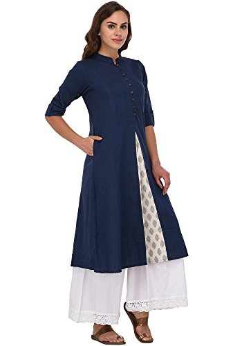 Image of Pistaa's Women's Cotton Regular Fit Casual Kurta