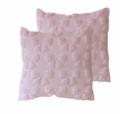 Cyprinus Carpio Set of 2 Bow Tie Pillow Covers Soft Plush Decoration Bedroom Sofa for Holiday Festivals Home Decor 18x18 inch