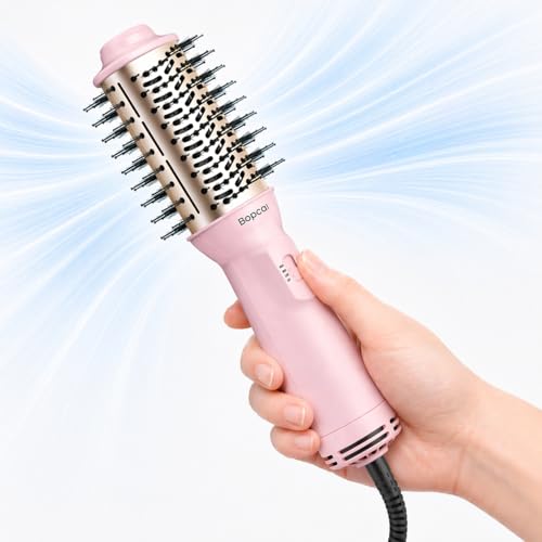 Travel Blow Dryer Brush in one, Dual Voltage 120V-240V Mini Hair Dryer Brush, Portable 2-Inch Hot...