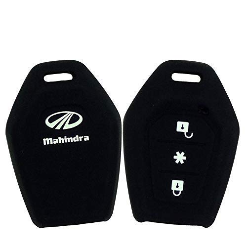 KEYYOU Stylish Keys Silicone Key Cover for Mahindra TUV 300 (Black)