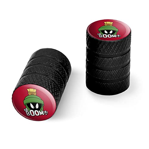 Looney Tunes Marvin The Martian Kaboom Motorcycle Bicycle Bike Tire Rim Wheel Aluminum Valve Stem Caps