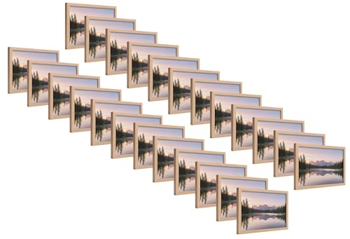 Image of 4x6 Inch Wooden Photo Frame | Fits 4x6 Photos | 0.5 mm Unbreakable Acrylic Front | Wall & Tabletop Display | Lightweight Gallery Style Frame for Home & Office (24, Natural Wood Finish)
