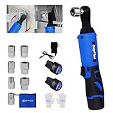 JanetrtDiers 3/8" Cordless Ratchet Wrench, Electric Brushed Ratchet Wrench Set, 2 Pack with 1.5ah 12