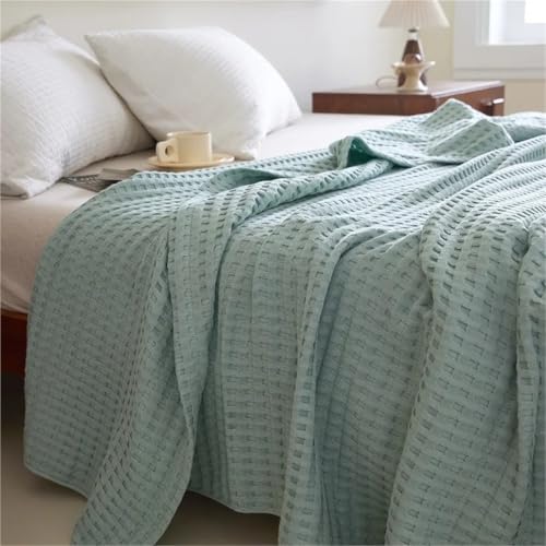 Manta de gofre de algodón puro colcha de verano transpirable para cama y sofá 6