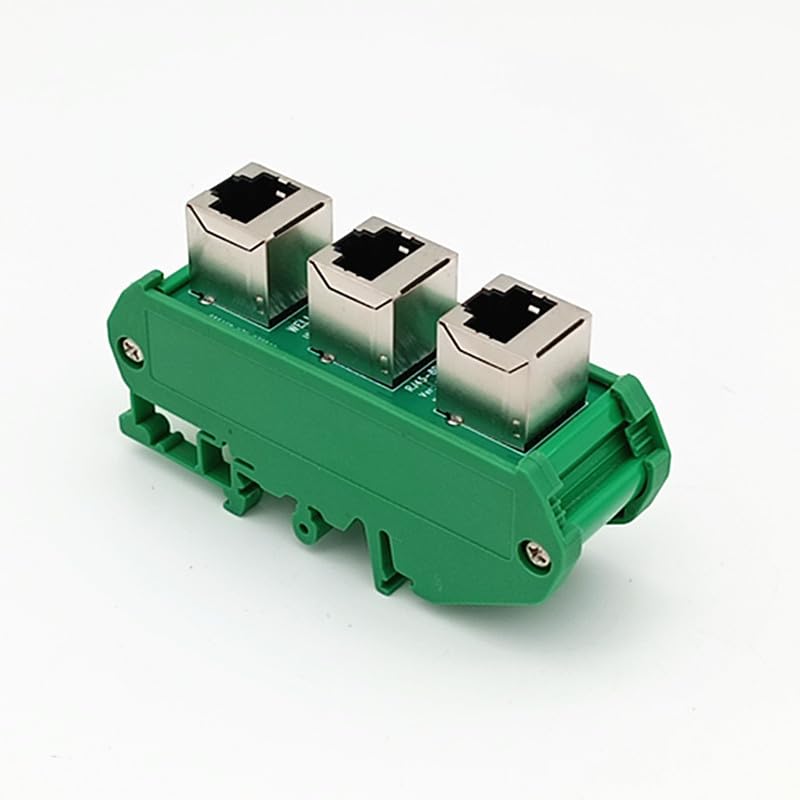 RJ50 10P10C Vertical Jack 4-Way Buss Board DIN Rail Mount Interface Module