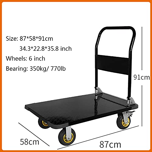 Carretilla Plegable de Acero con Ruedas Giratorias 770 lbs miniatura 3