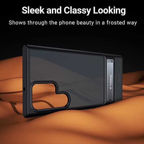 Torras Marsclimber Designed For Samsung Galaxy S22 Ultra Case 6.8'' [3 Stand Ways Metal Kickstand] [8Ft Military Shockproof Protection] Translucent Matte For Samsung S22 Ultra Case 5G thumb #7