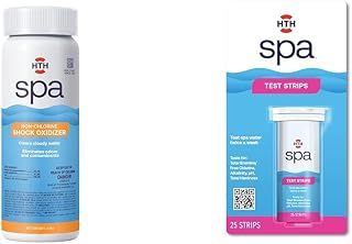 HTH Spa 86135 Non Chlorine Shock Oxidizer 2.25 lbs & 86138 Test Strips 25 Count Spa Hot Tub Water Care