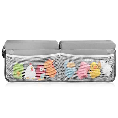 Image of Baby Bath Kneeler & Elbow Rest Pad Set for Toddler & Newborn - Thick Memory Foam Comfort, Non-Slip Bath Mat, Quick-Dry Surface, Foldable, Toy Organizer Pockets for Tub