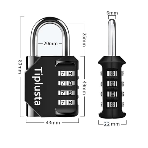 Image of 2 Pack Combination Lock, 4 Digit Resettable Padlock Lock Waterproof for School Gym Locker, Sports Locker, Fence, Toolbox, Gate, Case, Employee Hasp Storage (Black)