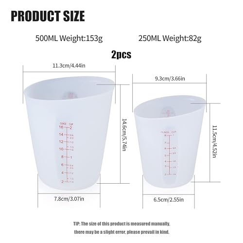 Set de 2 vasos medidores de silicona 250 y 500 ml miniatura 2