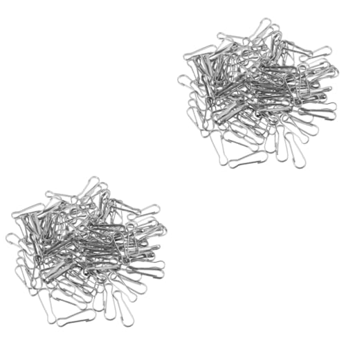 HOODANCOS 60 Pcs Stainless Steel Keychain Hanging Snap Buckle Hanging Hook Badge Clips Flag Pole Snaps Hooks Closures Snap Hooks Small Spring Clips Spring Snap Flag Pole Clips Swivel Silver