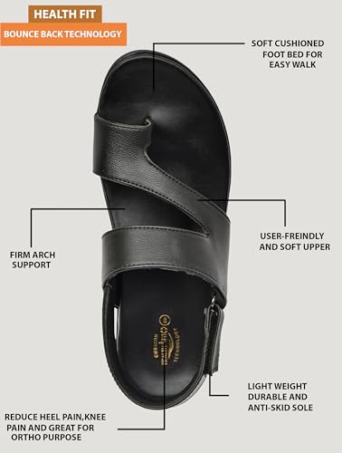 Image of HEALTH FIT Men's Ortho Slippers /Doctor Chappal & Diabetic extra soft Cushion footbed Comfortable Foortwear 163