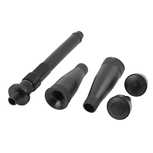 DealMux plástico Jardín Acuario Fuente pulverizador Trompeta Cúpula Head Set Negro