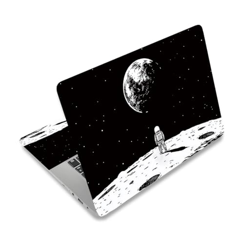 PLIGREAT Pegatinas minimalistas dibujadas a mano para laptop estilo tierra adecuado para portátiles de 12 13 13.3 14 15 pulgadas laptops luna astronautas patrón universal extraíble cuaderno arte