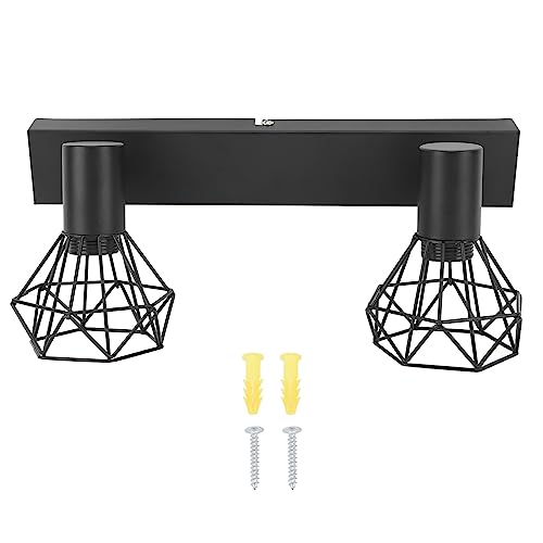 Piste d'éclairage réglable vintage E14 orientable à double spot pour cibler la lumière