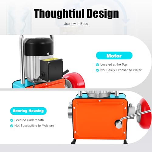 Máquina de Limpieza de tuberías de 220 V - Limpiador de desagües eléctrico de 1000 W para tuberías de 20 a 150 mm, Longitud de Limpieza de 17,5 m