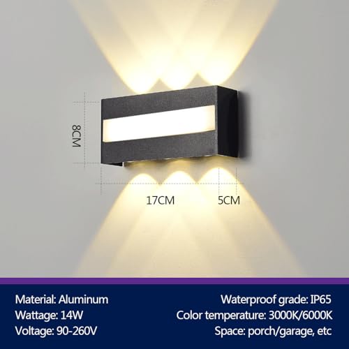 Lampe de porche d'extérieur à DEL – Applique murale étanche IP65 pour cour, garage, terrasse, entrée – Spot décoratif élégant pour extérieur/intérieur, parfait pour la sécurité et l'ambiance