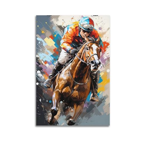 Poster sports équestres et courses de chevaux impression toile 50x75cm