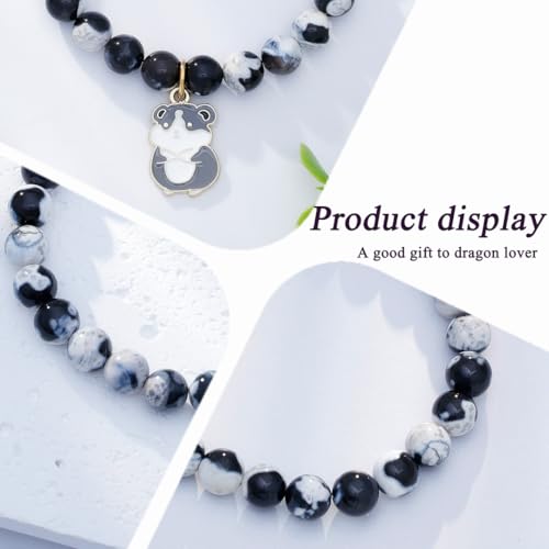 LIUANAN Guinea Pig Charm Amethyst Bracelet for Women Guinea-Pigs Spirit Jewelry Natural Stone Amethyst Gift for Animal Lovers Intuition Protection Crystal Gifts4