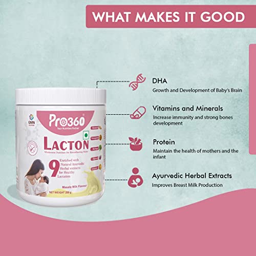 Pro360 Lacton for Breastfeeding and Lactating Mothers Milk Supplement Powder - Lactation Support Booster with Herbal Extracts - Helps to Increase... - Image 4