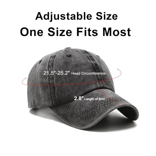 Image of PFFY 2 Packs Vintage Washed Distressed Baseball Cap Golf Dad Hat for Men Women