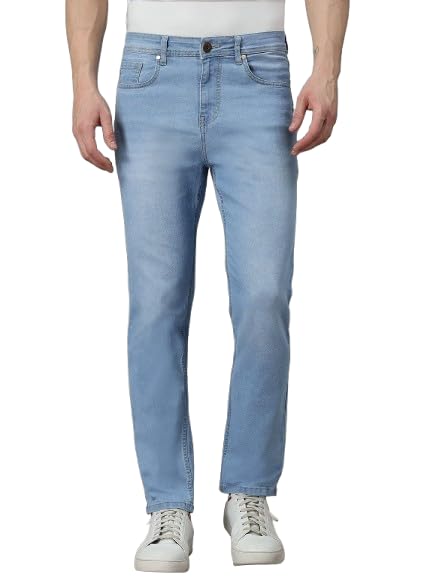 Image of Style Quotient Men Dark Blue Regular Fit Mid Rise Stretchable Jeans