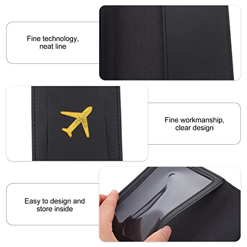 PACKOVE Conjunto de capa de passaporte e etiqueta de bagagem, suporte de passaporte, etiqueta de via