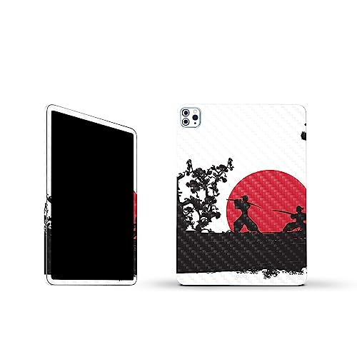 Image of MightySkins Carbon Fiber Skin Compatible with Apple iPad Pro 11 inch M2 4th Gen (2022) Full Wrap Kit - Nihon Samurai | Protective, Durable Textured Carbon Fiber Finish | Easy to Apply | Made in The USA