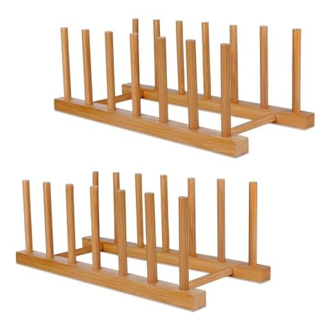 SAMEBUTECO Bamboo Dish Rack Set Cover
