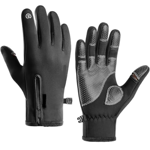 MAQDDO Winter Kletterhandschuhe Polar Fleece Schwarz