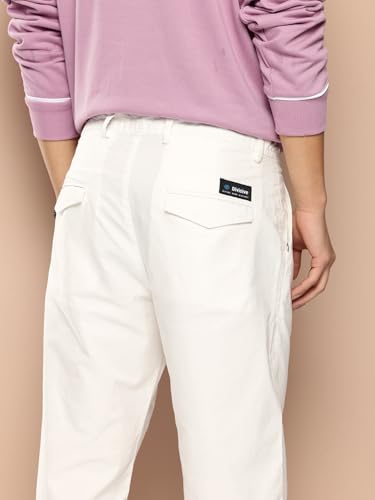Pantalon ample en coton plissé Oxford homme blanc DIVISIVE taille 38 - 6