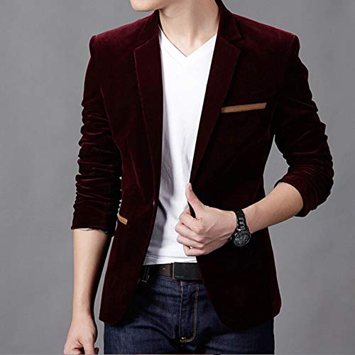 Ymosrh Leather Jacket Men, Raincoat For Men Puffer Vest Faux Jackets Hoodie Men's Autumn Winter Casual Corduroy Slim Long Sleeve Coat Suit Jacket Blazer Top Mens Quilted With Hood Zip Up (M, Red) #TOP4