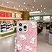 Compatible with iPhone 14 Pro max Pink Transparent Case Cute Kawaii Cartoon Dog, Pink Bow Design Pattern, with Delicate Bracelet FIM Technology Military Grade Protection Designed for Women and Girls
