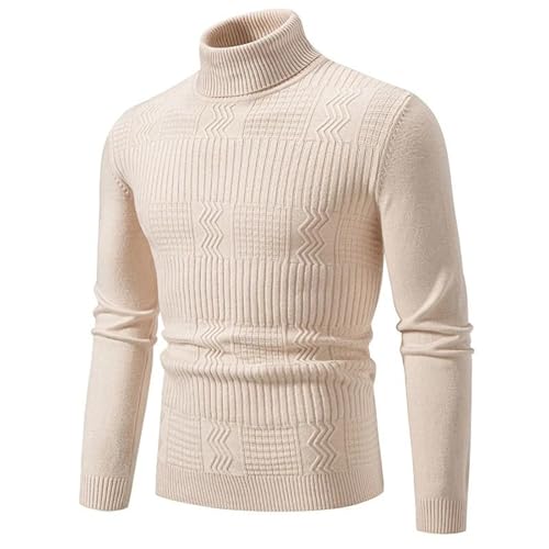 Men's Turtleneck Sweater Slim Fit Knit Pullover Long Sleeve Winter Warm Geometric Pattern Top3