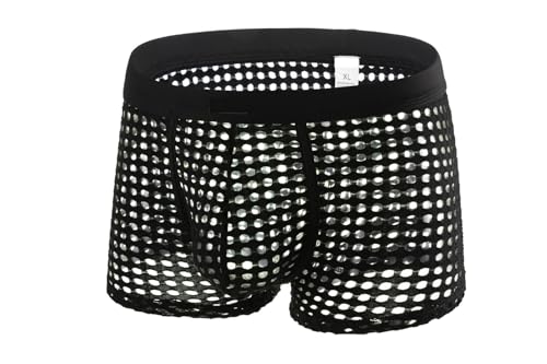 Image of PANTEASY Men's Solid Low Rise Comfortable Cotton Blend See Through Trunk Boxer Underwear, Underpants