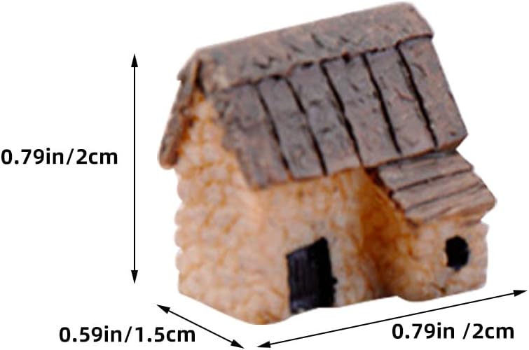 SUPVOX Miniature Countryside House Figurines 8Pcs Resin Village Decor for Fairy Garden Moss Micro Landscape Ornaments Terrarium Display Small Tiny Handmade