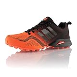 Fusskleidung® Damen Herren Laufschuhe atmungsaktive Runners leichte Trekkingschuhe Orange Schwarz Schwarz EU 41
