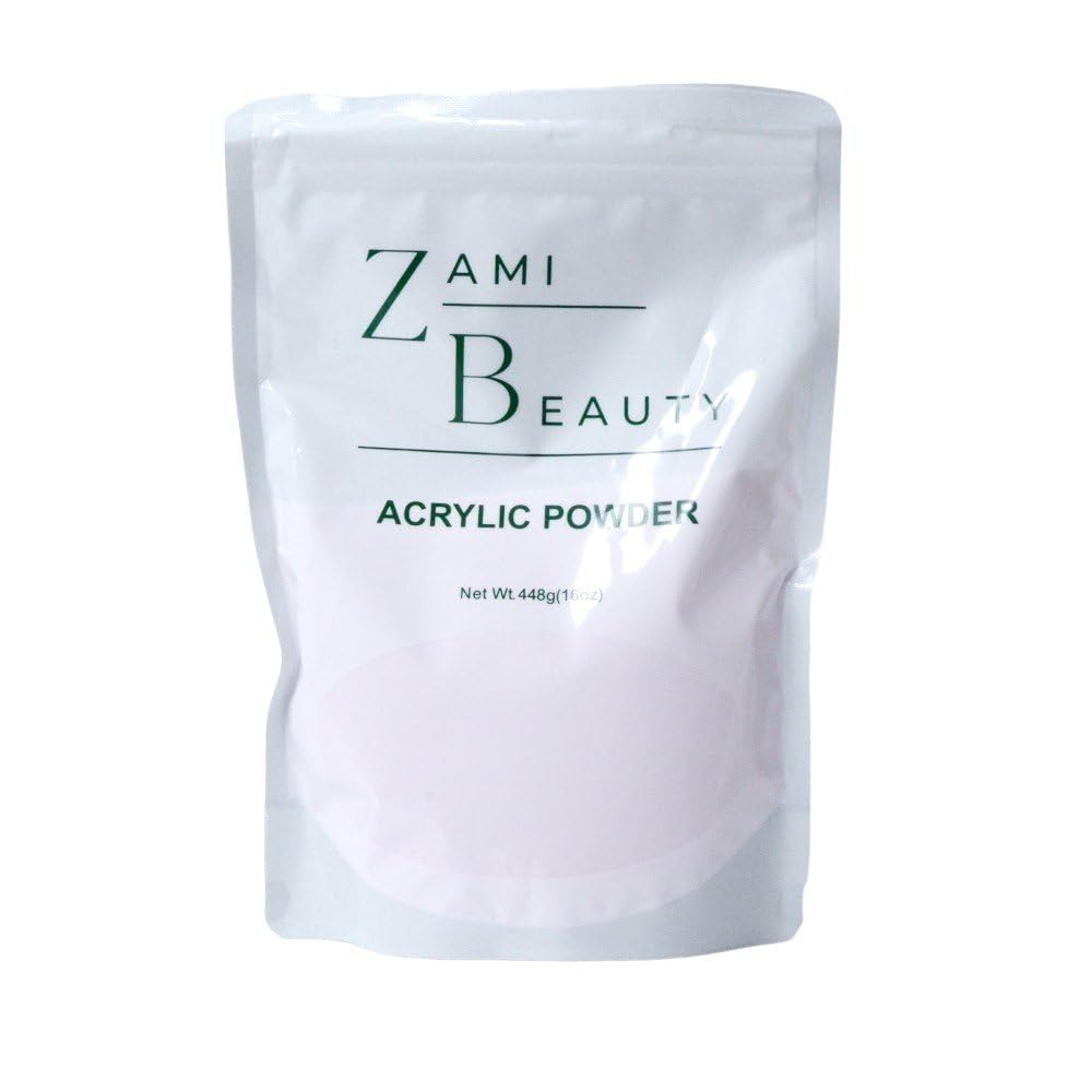 Zami Beauty Acrylic Powder 16 Onzas Clear & Pink Cover Professional Manicurist